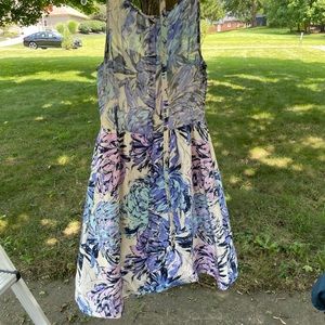 Purple and blue floral summer dress